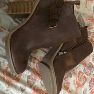 High heeled ankle booties